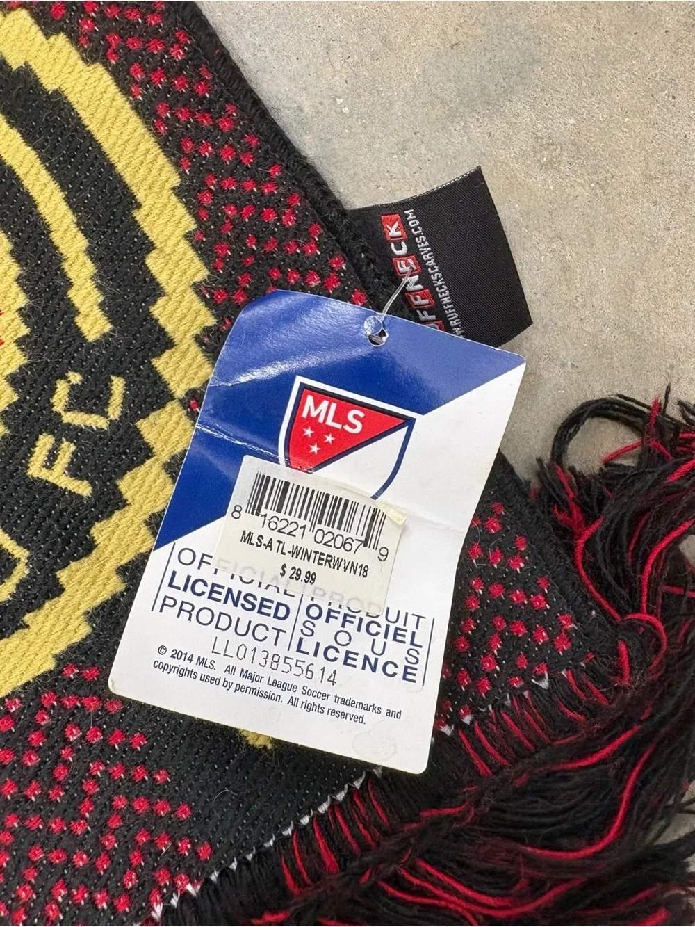 Atlanta United FC Holiday Scarf Ruffneck Scarves MLS Soccer Men’s NWT